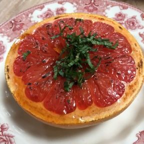 Gluten-free bruleed grapefruit from The Tasting Kitchen